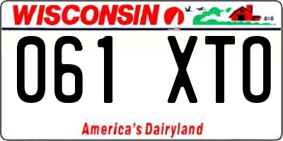WI license plate 061XTO