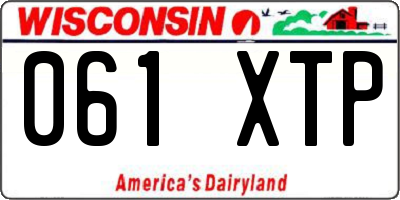 WI license plate 061XTP
