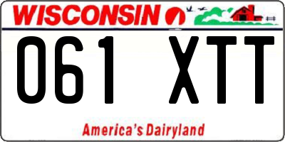 WI license plate 061XTT