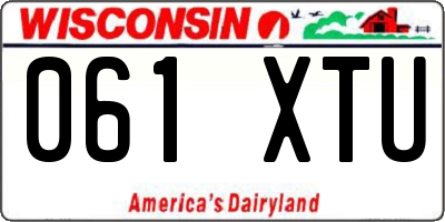 WI license plate 061XTU
