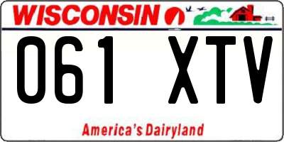 WI license plate 061XTV
