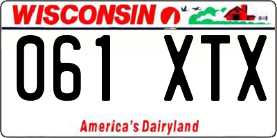 WI license plate 061XTX