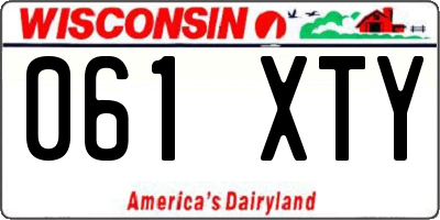 WI license plate 061XTY