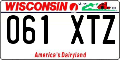 WI license plate 061XTZ