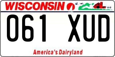 WI license plate 061XUD