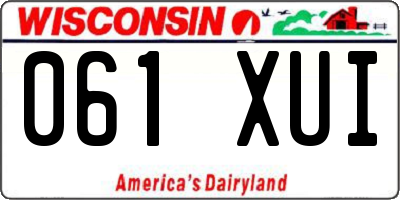 WI license plate 061XUI