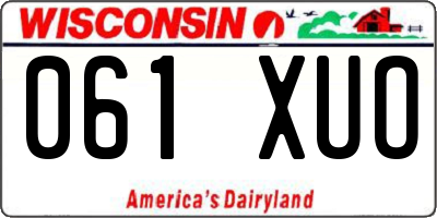 WI license plate 061XUO