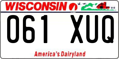 WI license plate 061XUQ