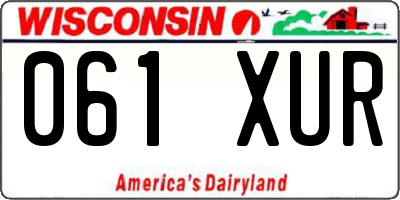 WI license plate 061XUR