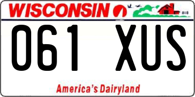WI license plate 061XUS