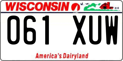 WI license plate 061XUW