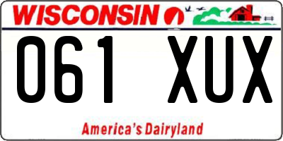 WI license plate 061XUX