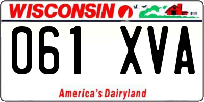 WI license plate 061XVA