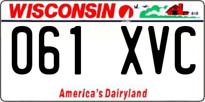 WI license plate 061XVC