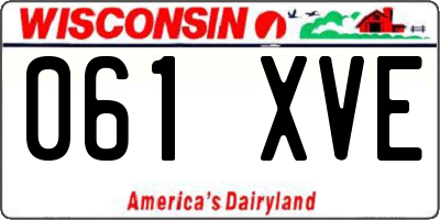 WI license plate 061XVE