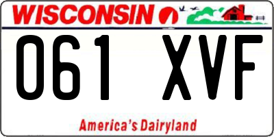WI license plate 061XVF
