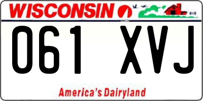 WI license plate 061XVJ