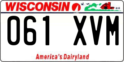 WI license plate 061XVM
