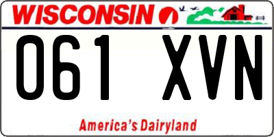WI license plate 061XVN