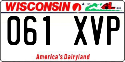WI license plate 061XVP