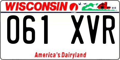 WI license plate 061XVR