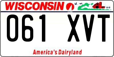 WI license plate 061XVT