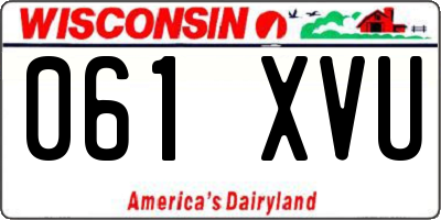 WI license plate 061XVU