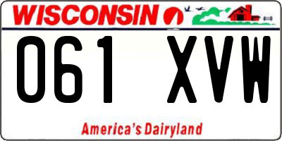 WI license plate 061XVW
