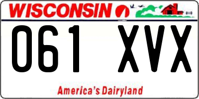WI license plate 061XVX