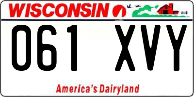 WI license plate 061XVY