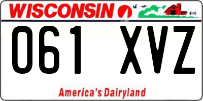 WI license plate 061XVZ