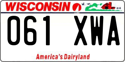WI license plate 061XWA