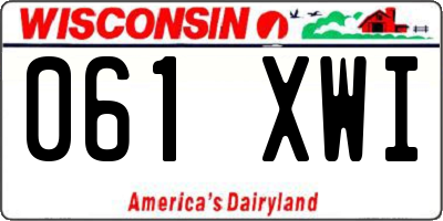 WI license plate 061XWI