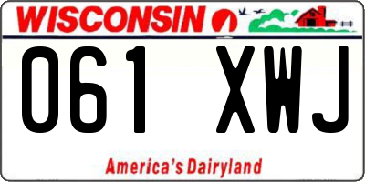 WI license plate 061XWJ