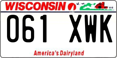 WI license plate 061XWK