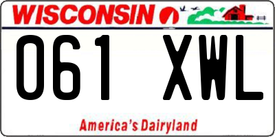WI license plate 061XWL