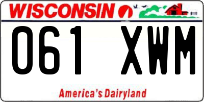 WI license plate 061XWM