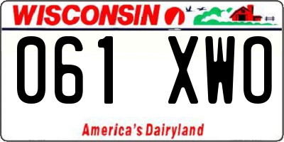 WI license plate 061XWO