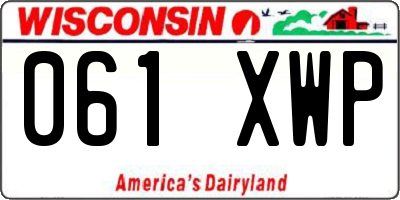 WI license plate 061XWP