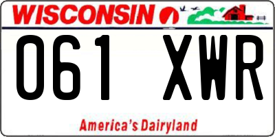 WI license plate 061XWR