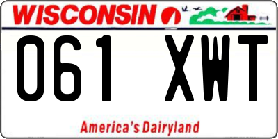 WI license plate 061XWT