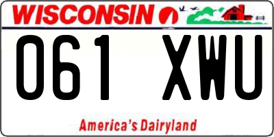 WI license plate 061XWU