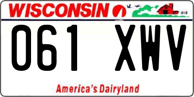 WI license plate 061XWV