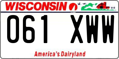 WI license plate 061XWW