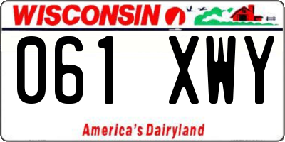 WI license plate 061XWY