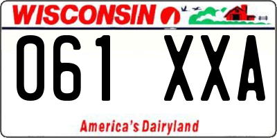 WI license plate 061XXA
