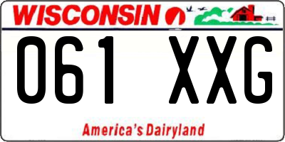 WI license plate 061XXG