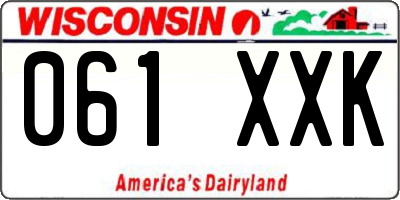 WI license plate 061XXK