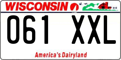 WI license plate 061XXL