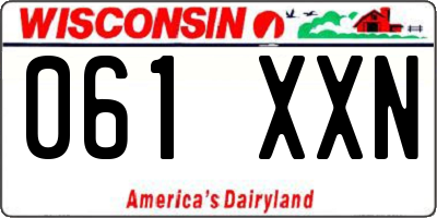 WI license plate 061XXN